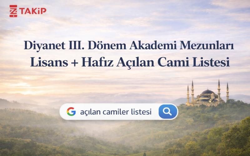Diyanet 2025 Ataması İlahiyat Lisans + Hafız Cami Listesi